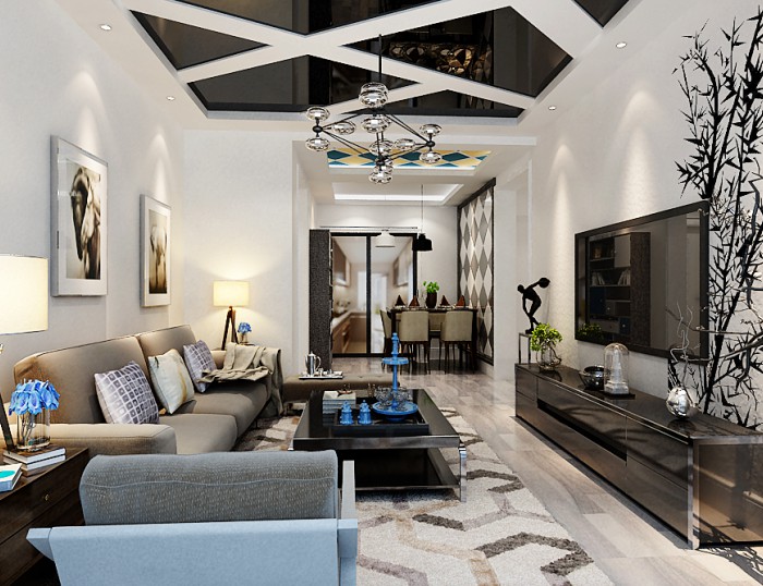 【煙臺裝修公司】容大東海灣96平米后現(xiàn)代風(fēng)格設(shè)計